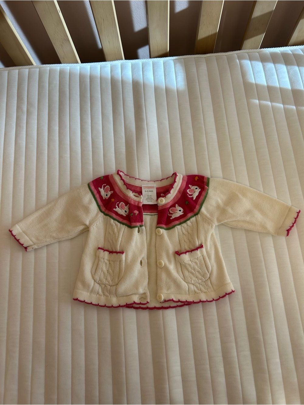 Gymboree Vintage Mouse Mushroom Cable Cardigan